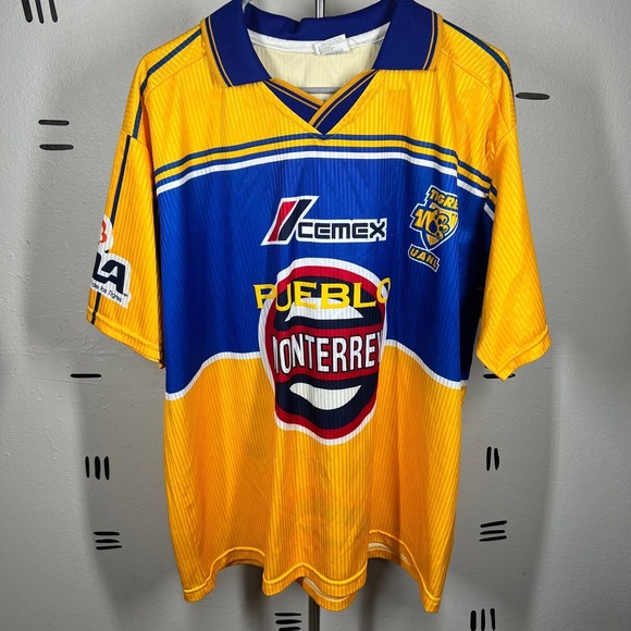 Shell Sport Other - Vintage 1999 Tigres UANL Jersey Mens XL Yellow Blue Soccer Liga MX Shell Sport